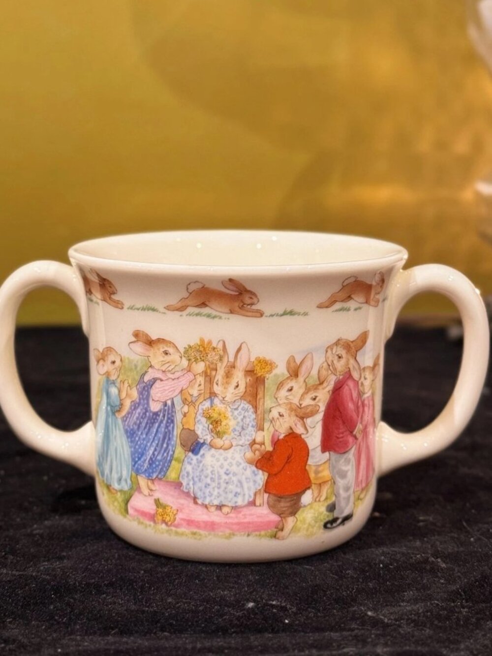 Royal Doulton Bunnykins Flower Double Handle Mug